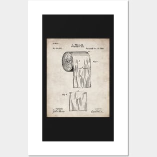 Toilet Paper Patent - Bathroom Art - Antique Posters and Art